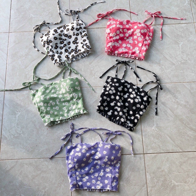 áo hai dây hoa cúc buộc nơ | BigBuy360 - bigbuy360.vn