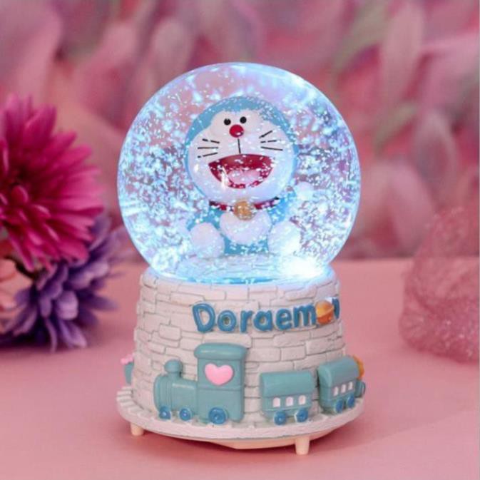 Quả Cầu Pha Lê DORAEMON Có Hộp Phát Nhạc Và Đèn Phát Sáng Xinh Xắn