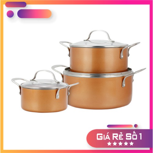 Bộ nồi phủ sứ an toàn đáy từ Elmich Royal Classic EL-3700 Size 16, 20, 24cm