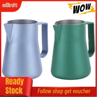 Milk Frothing Jug Pitcher Green/Blue Stainless Steel with Ergonomical Handle Latte for Coffee Cafe