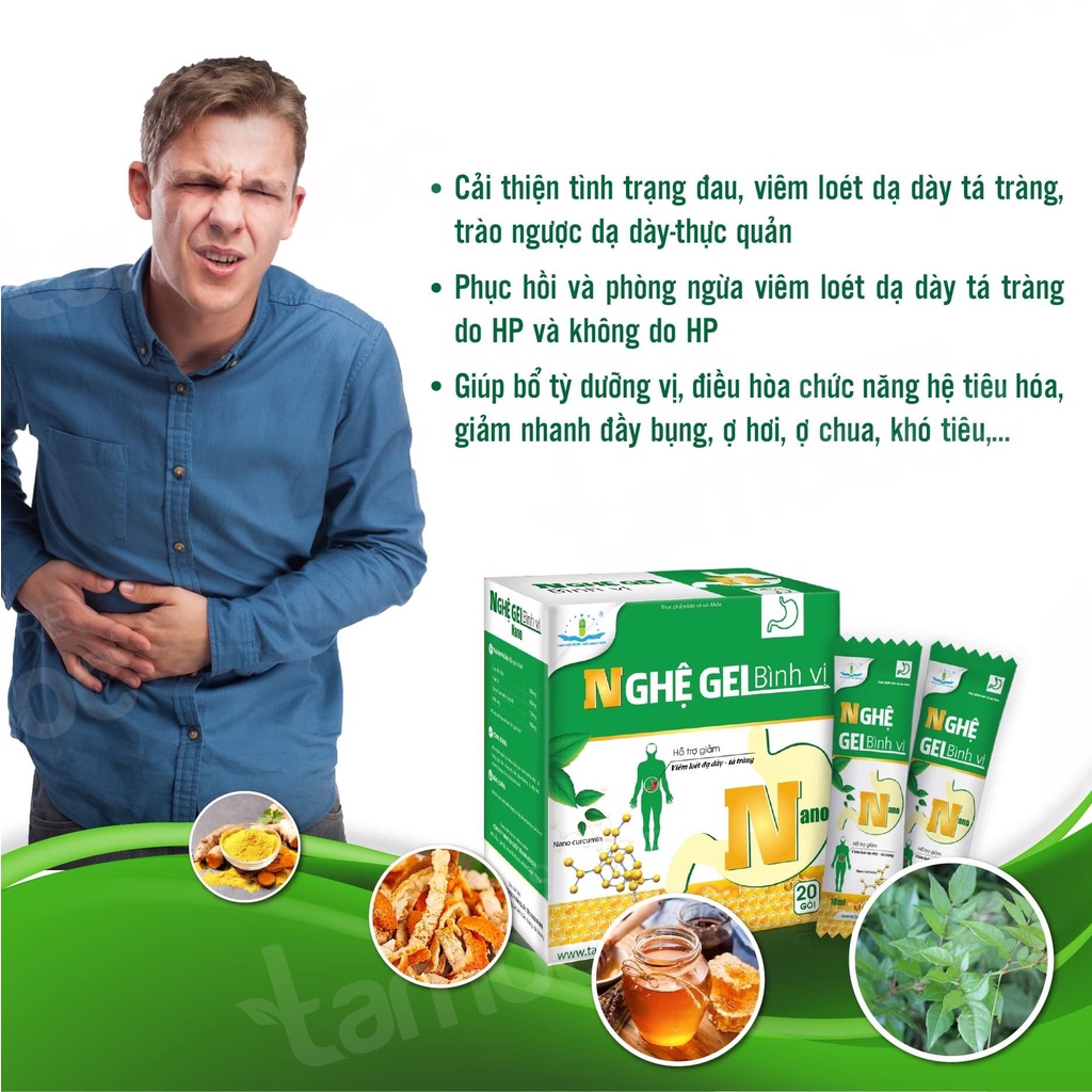 Nghệ Gel Nano Bình Vị  - Hỗ Trợ Giảm Viêm Loét Dạ Dày Tá Tràng.