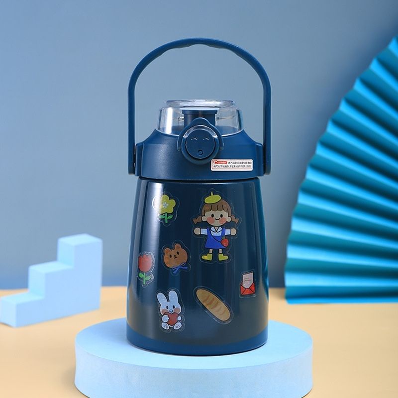 Bình giữ nhiệt ulike có ống hút inox 304 850ml giữ nhiệt 12h tặng sticker trang trí Miibooshi D2.084.DAM