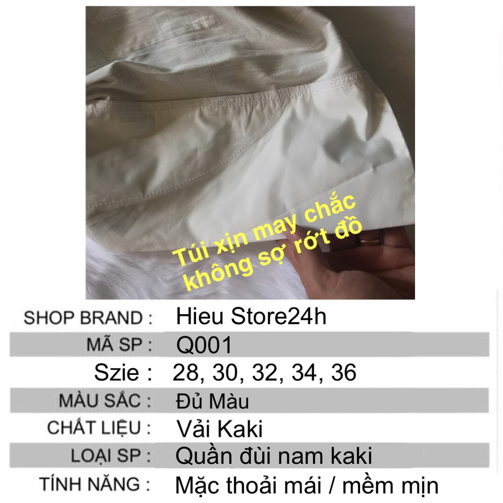 Quần Đùi Nam Kaki Lưng Thun Có Túi Mặc Đi Chơi Thoải Mái, Quần Short Kaki Hieu Store24h - 001