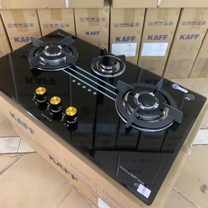 Bếp gas âm 3 lò KAFF KF-321- Cảm ứng ngắt gas cao cấp - Bảo hành chính hãng 3 năm