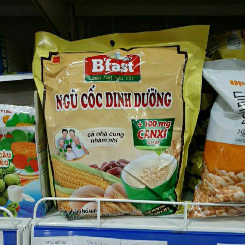 Ngũ cốc dinh dưỡng vinacafe'Bfast canxi bịch 500g 20 gói ×