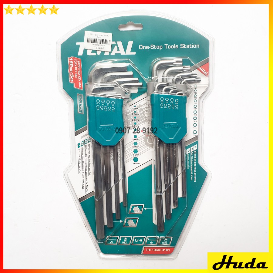 BỘ CHÌA LỤC GIÁC VÀ LỤC GIÁC BÔNG 18 CHI TIẾT TOTAL INGCO POI