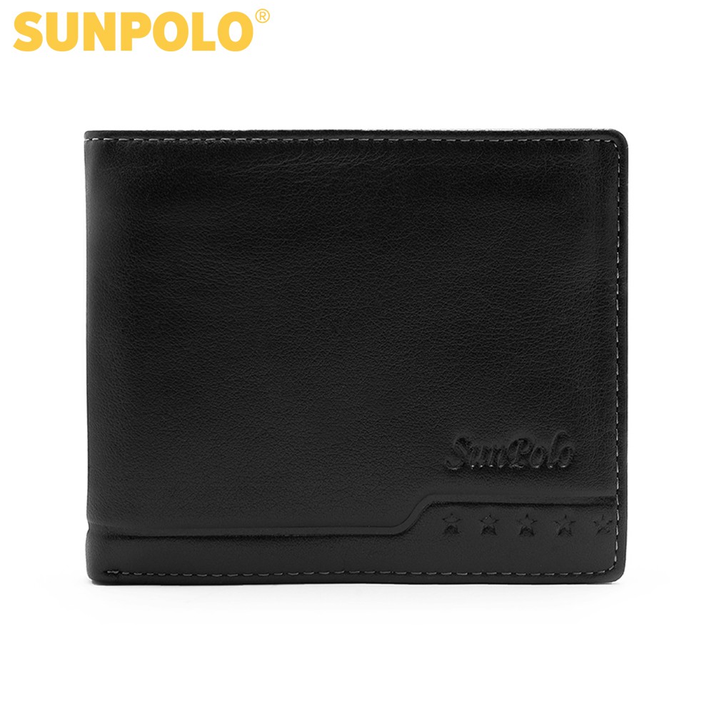 [Mã BMBAU50 giảm 7% đơn 99K] Bóp ngang nam da bò SUNPOLO Đen Nâu - WS06DN