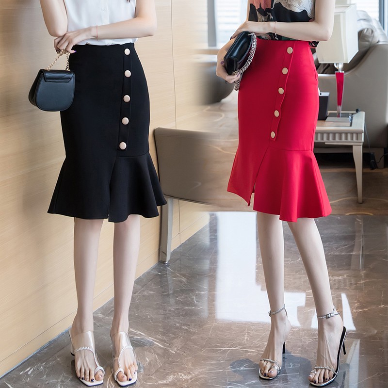 Chân Váy Đuôi Cá Lưng Cao Thời Trang Công Sở 2020