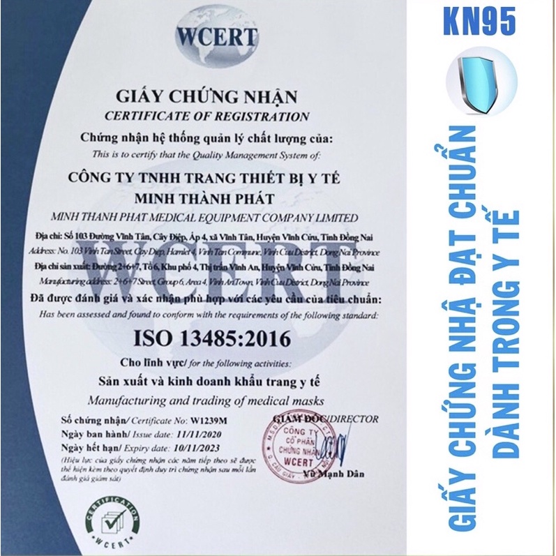 ✅ Hộp 10 cái khẩu trang y tế 5 lớp KN95, N95 Donafa ( màu trắng )