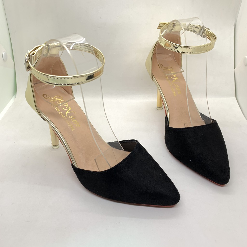 Giày cao gót nhọn 8p bít mũi gót đồng