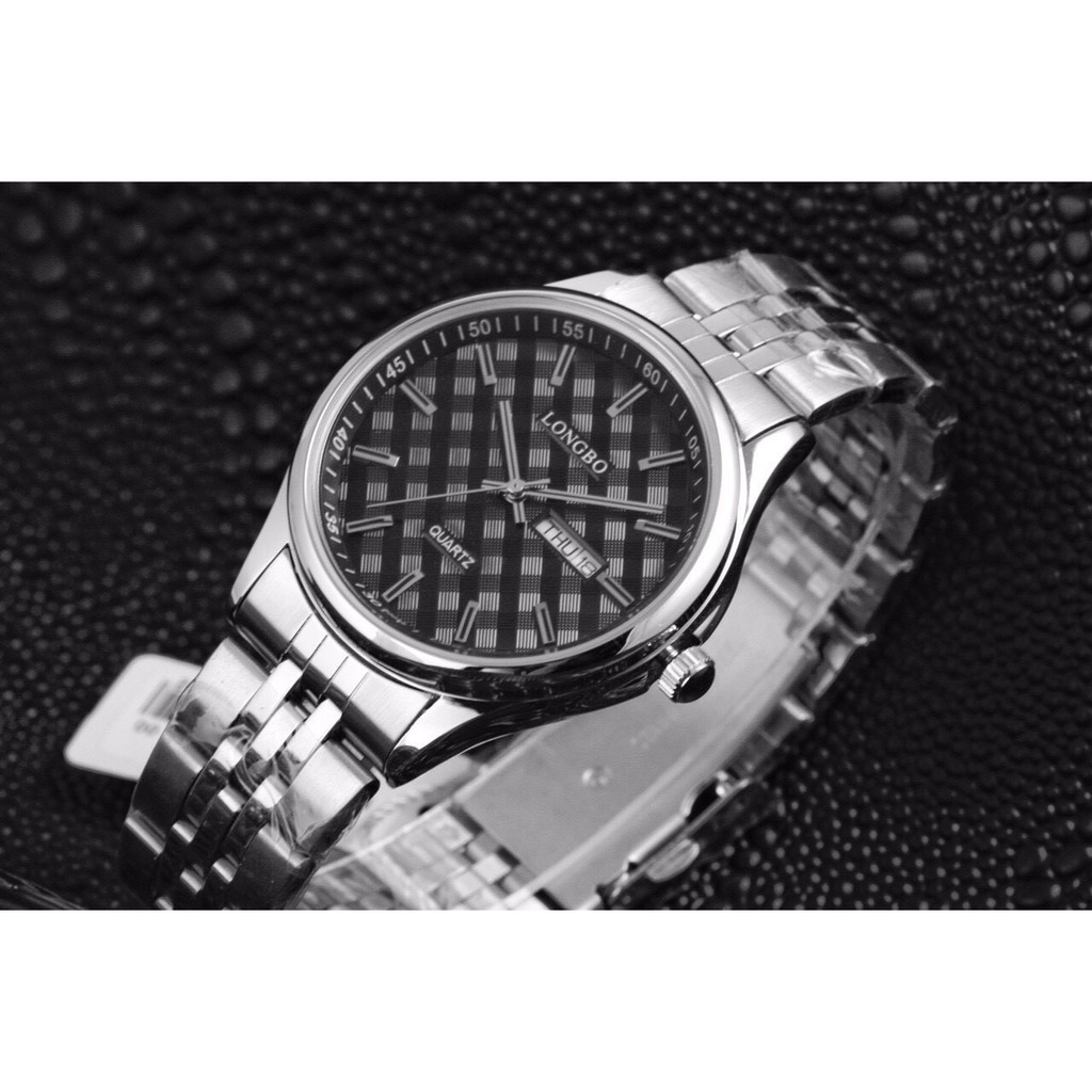 Đồng hồ đôi nam nữ Longbo chính hãng thép không ghỉ mặt tròn