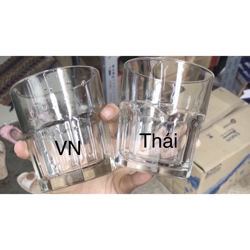 Ly Lùn Ngấn Đấy Cafe Thuỷ Tinh 150ml-306ml