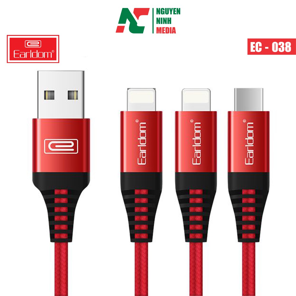 Cáp sạc Dù Earldom EC - 038 3M - Hàng Chính Hãng