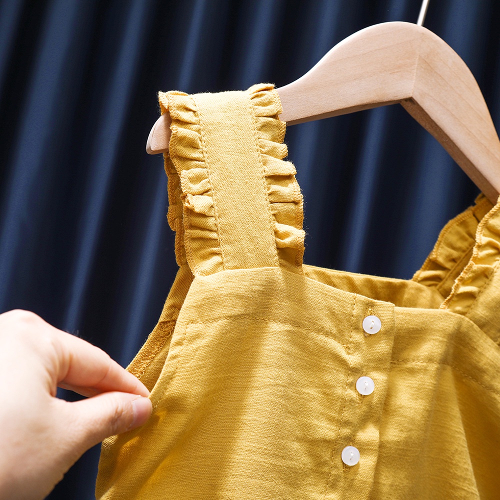 Set Áo Váy Kẻ Sọc Caro Dễ Thương Phong Cách Hàn Quốc Thời Trang Mùa Hè Cho Bé Gái