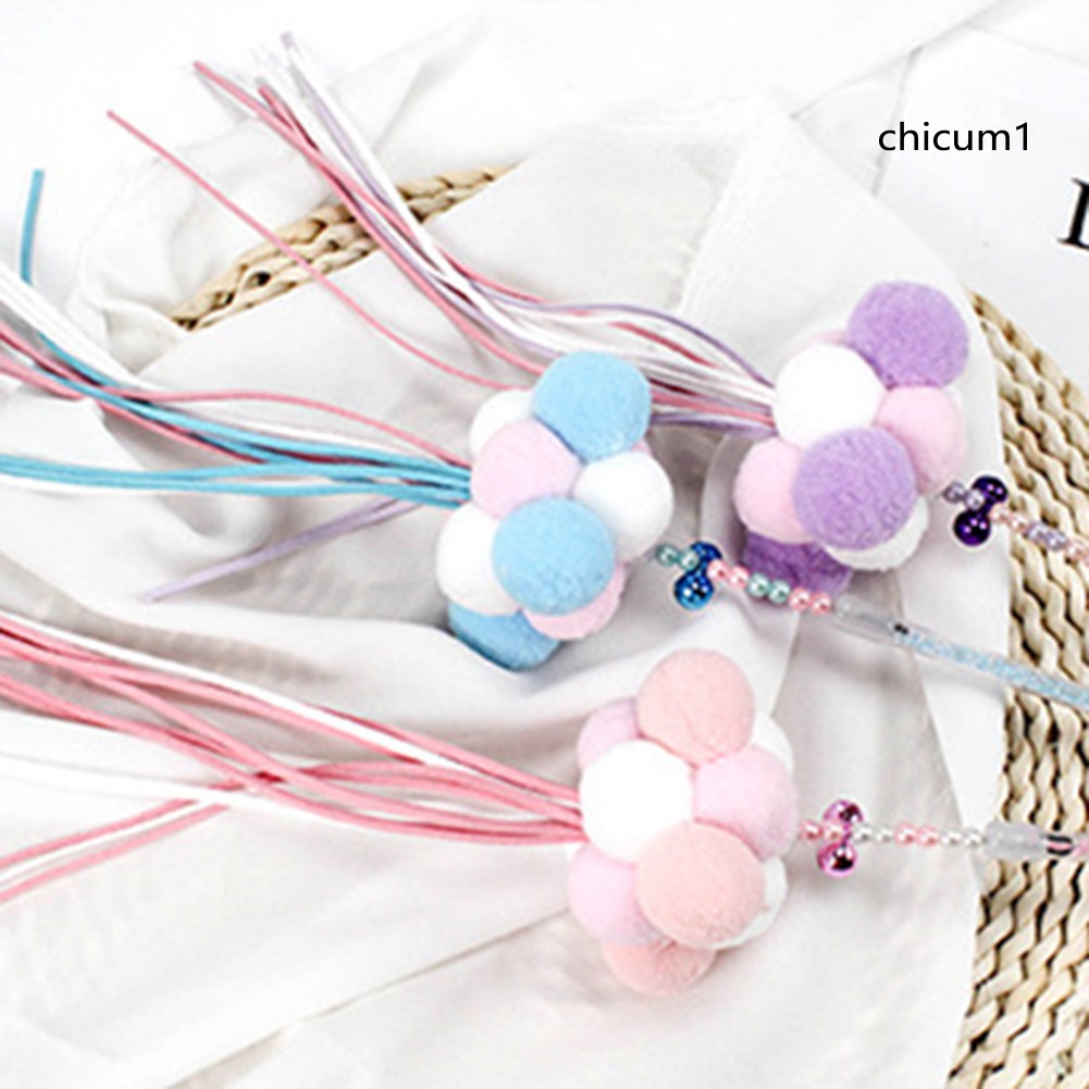 Gậy phối tua rua và bóng bông vui nhộn xinh xắn cho mèo cưng