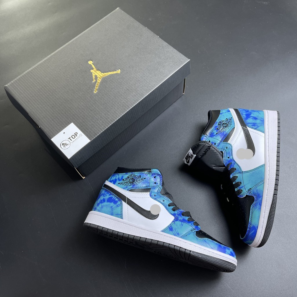 Giày thể thao air Jordan 1 tie dye, giày sneaker nam nữ JD1 cổ cao Xanh loang đậm nước biển cực chất hàng mới về | BigBuy360 - bigbuy360.vn
