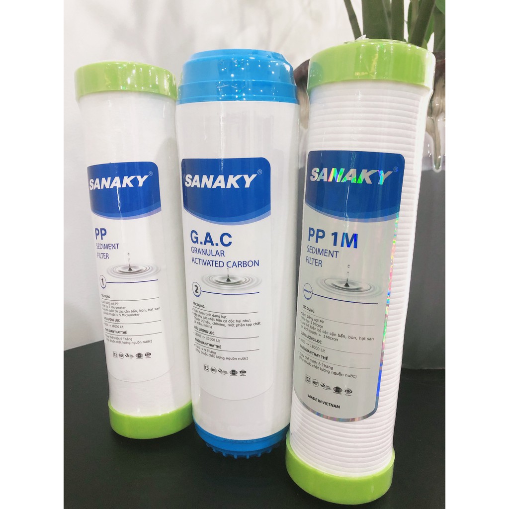 [CHÍNH HÃNG] Bộ 3 lõi lọc thô 1,2,3 SANAKY loại bỏ bùn đất rỉ sét các loại tạp chất thô kim loại nặng hóa chất độc hạị | BigBuy360 - bigbuy360.vn