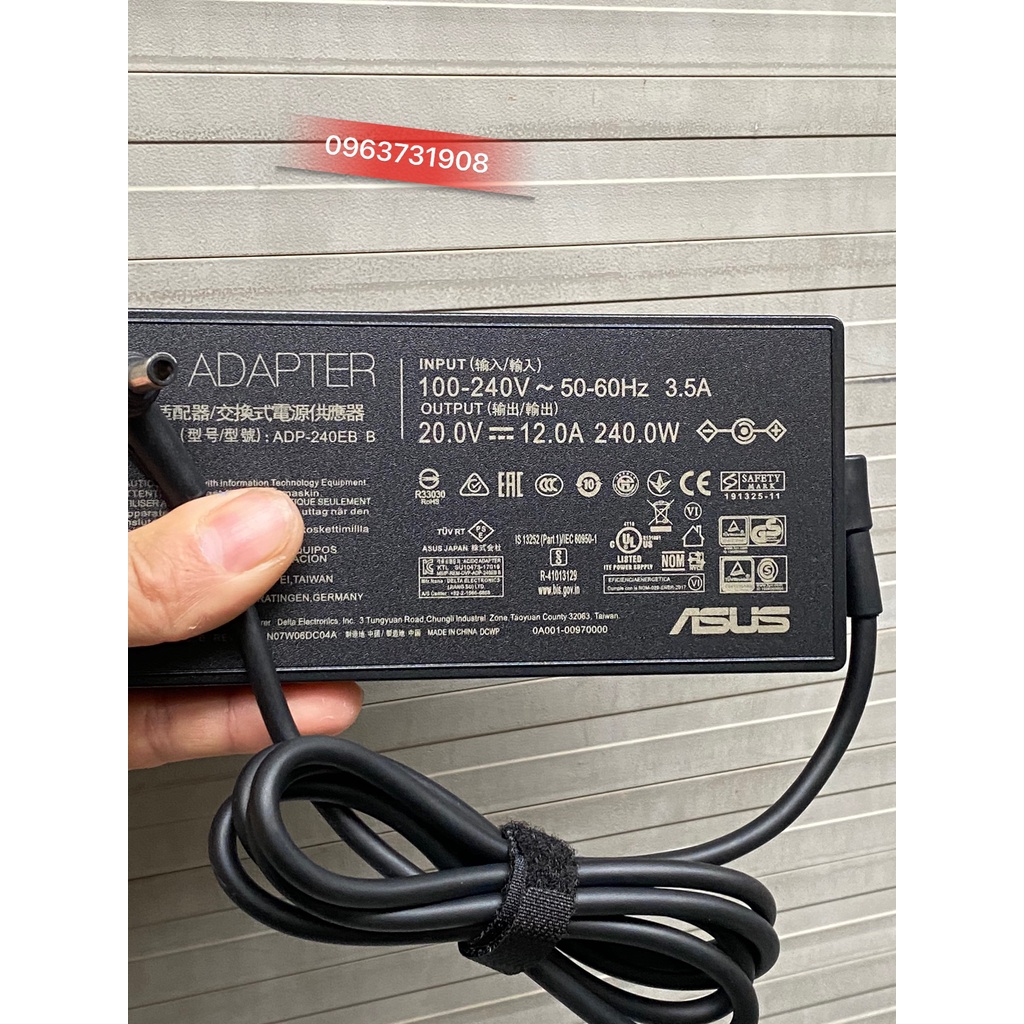 Cục sạc laptop Asus 20V 12A 240W dùng cho ASUS ROG 15 GX550LXS RTX2080