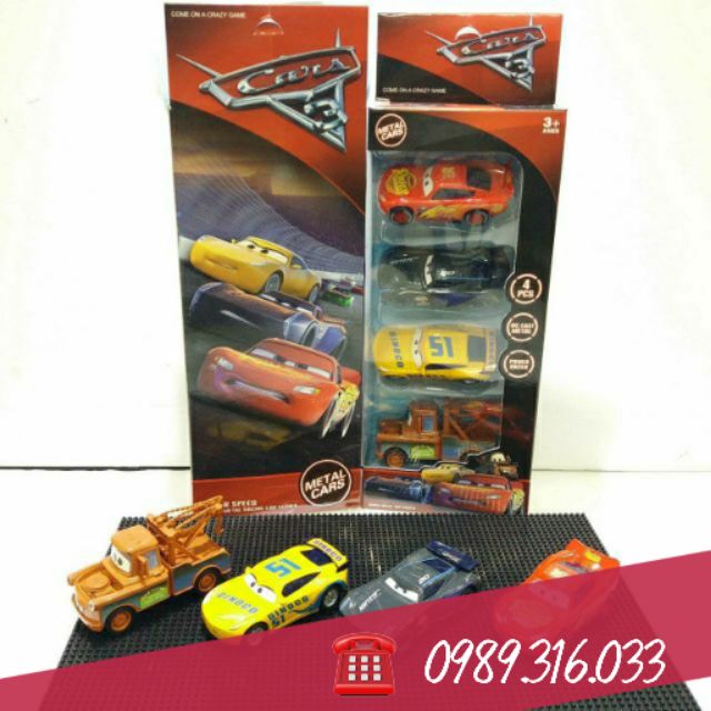 Bộ 4 xe đồ chơi Disney car - Lightning McQueen