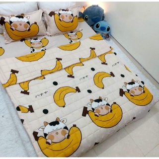 Bộ chăn hè ga gối 5 món poly cotton - chăn ga gối nhiều mẫu đẹp 2021