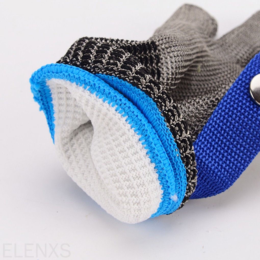 Găng tay dây lưới kim loại + găng tay cotton bảo vệ tay an toàn