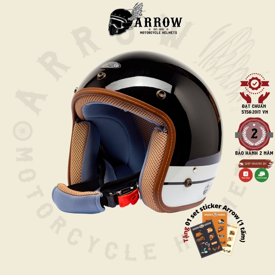 Mũ bảo hiểm 3/4 Biltro arrow shop Maxx cao cấp nón bảo hiểm 3/4 nhập khẩu Thái Lan