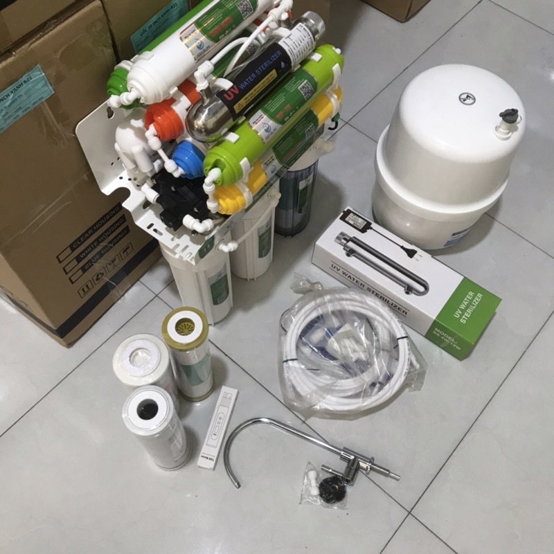 máy lọc nước AQUA 10-11 cấp lọc RO không vỏ tủ , tặng bộ lọc thô 123 - có giá sỉ