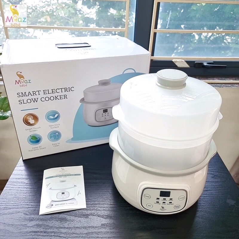 Nồi Nấu Cháo Chậm Moaz BéBé (MB-030) 1.5L - Ninh, Hầm Giúp Cháo Ngon, Mịn Sánh Nhuyễn Chính Hãng Bảo Hành 1 Năm