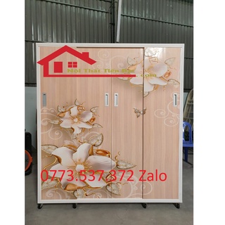 Tủ 4 Cánh Cửa Lùa In 3D Mẫu Mới Gía Xưởng Miễn Phí Giao Hàng Tận Nhà NEW 100%