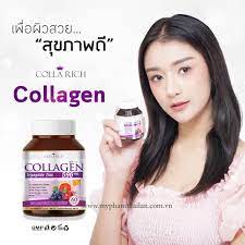 Viên uống Collagen trẻ hoá làn da Colla Rich Thái Lan 60 viên chính hãng, collagen thái lan 596 Giảm mụn thâm