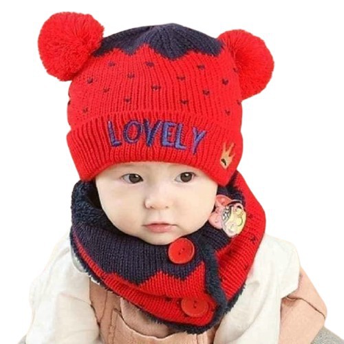 Mũ len kèm khăn Lovely cực ấms cho bé( TUYỂN SỈ)