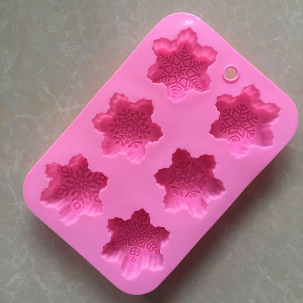 Khuôn Silicone Làm Xà Phòng Thủ Công Hình Bông Tuyết 3D Đa Năng