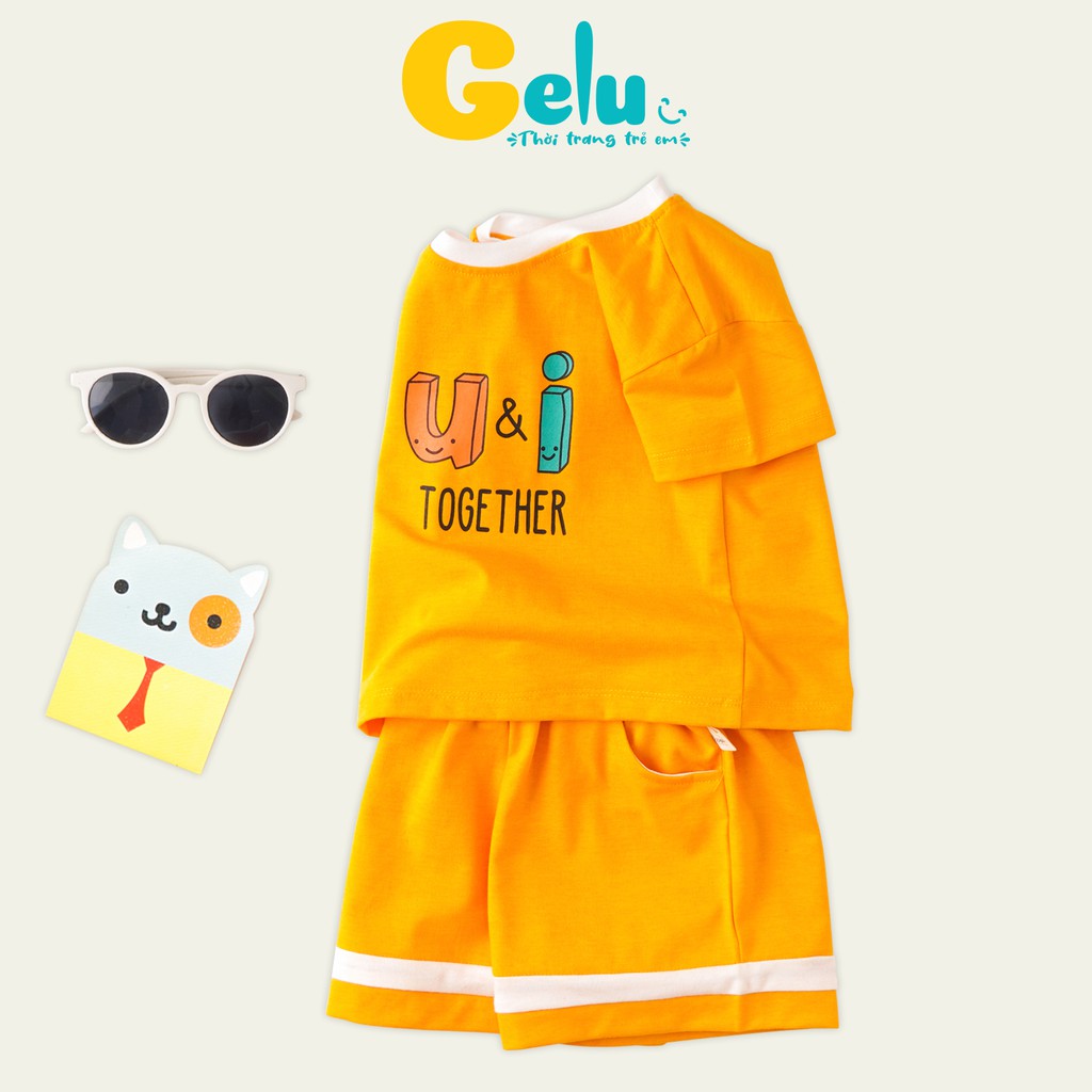 Quần áo trẻ em GELU, đồ bộ bé trai bé gái từ 1 tuổi đến 5 tuổi chất cotton mềm mịn hoạt hình - GLQA08
