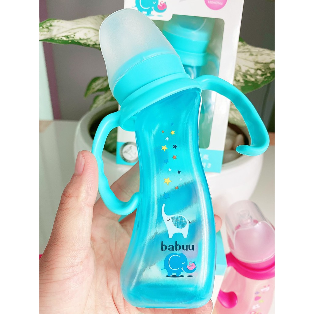 BÌNH SỮA CỔ NGHIÊNG BABUU 90ml và 180ml (có tặng núm)