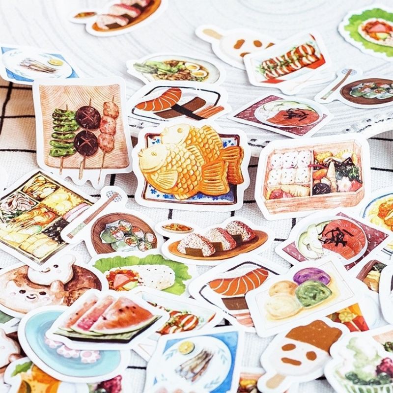 Bộ 45 Sticker Hình Các Món Ăn Ngon Trang Trí Sổ Tay