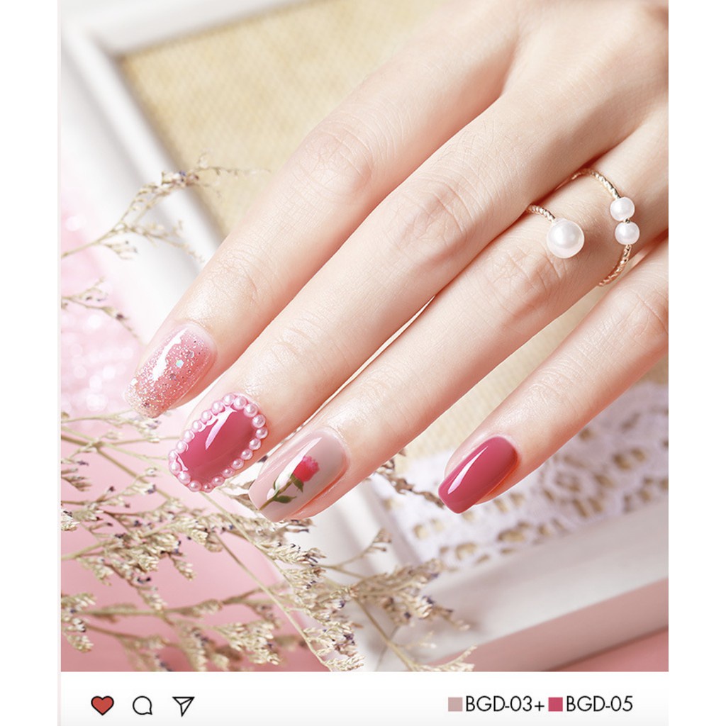 Sơn gel AS dùng máy hơ gel sơn móng tay gel sơn nail tone hồng nhẹ nhàng, kem nude NAIL SUZY mã BGD 15ml