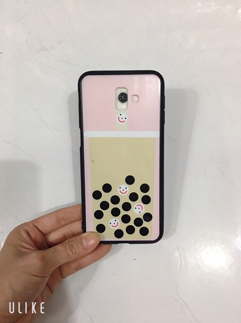 Ốp lưng sam sung J6+,J6 Plus hình hộp kem nền hồng