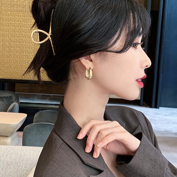 Thời Trang Bông Tai Hình Oval Phong Cách Vintage / Khuyên tai