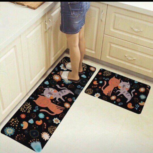 Bộ thảm lau chân trong bếp 3D