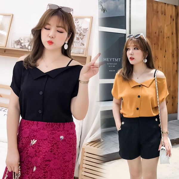 Aó bigsize trễ vai cổ bẻ cho người béo mập mũm mĩm fullsize 40-130kg ABEO018