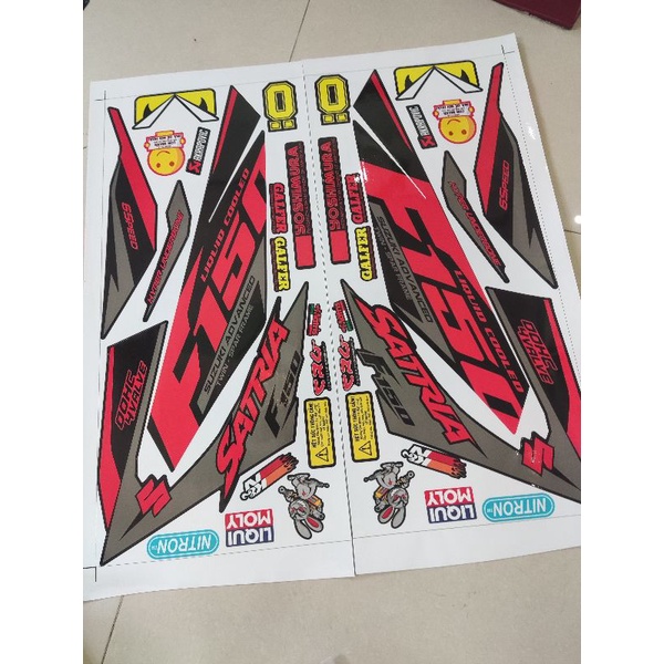 Tem Rời Satria F150 Đen Hồng - Tem Chuẩn Zin 2018