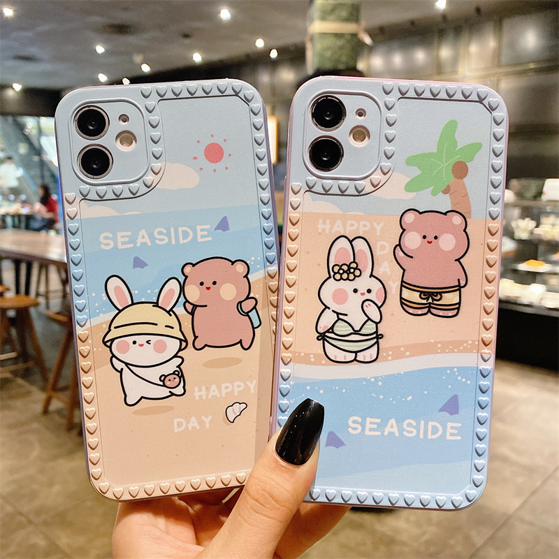 Summer bear rabbit for Iphone12 Pro Max, 12mini Iphone 11 Pro Max 7Plus 8plus xr xs xsmax 6 Plus soft shell,Vỏ iPhone | BigBuy360 - bigbuy360.vn