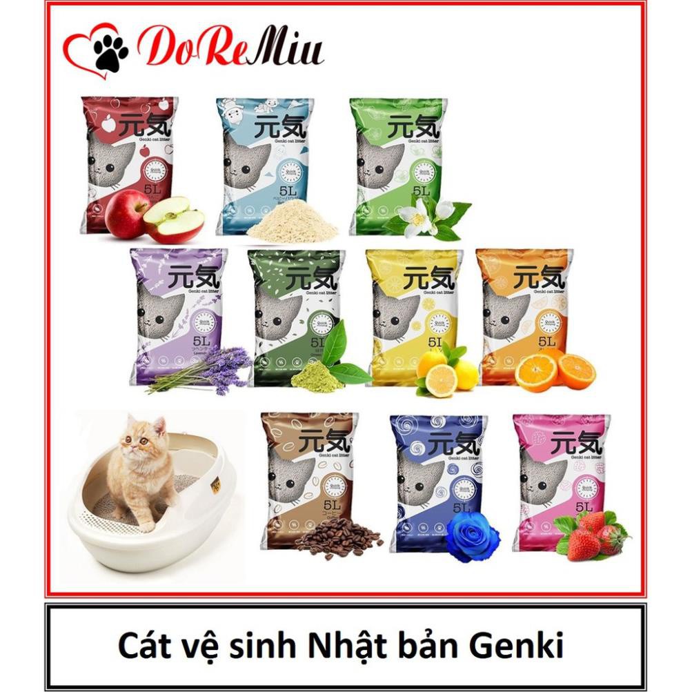 Giảm giáSTHA- 3 loại BETAGO PETTOSAN &amp; GENKI cát vệ sinh cho mèo đất sét dễ vón ít bụi