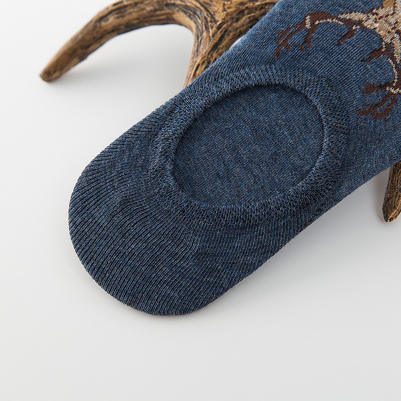 Set 5 Tất lười nam chống trượt Combo 5 Vớ ẩn nam Màu trơn Cotton