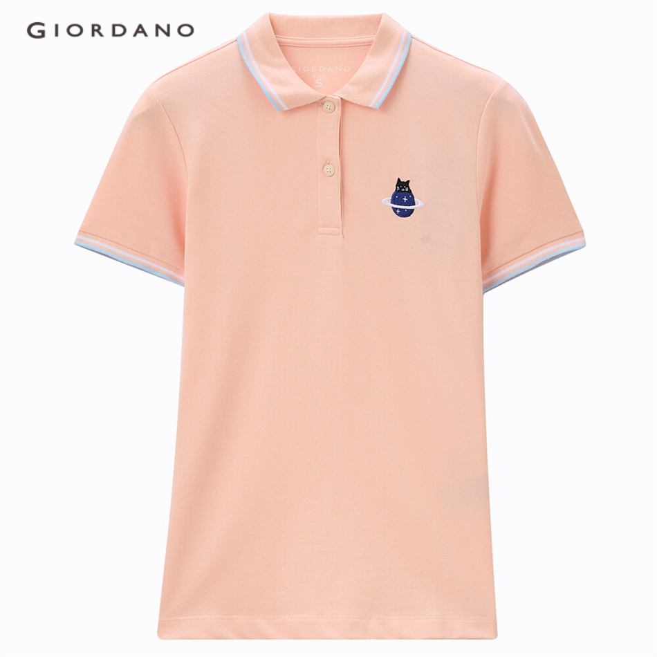 Áo thun Polo thêu hình Giordano 13311003 cho nữ | BigBuy360 - bigbuy360.vn