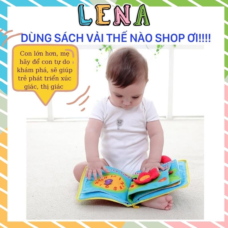 Sách vải Montessori  song ngữ cho trẻ em có âm thanh, màu sắc, con vật giúp bé phát triển đa giác quan tăng tương tác