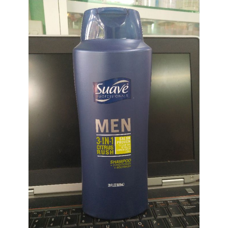 Tắm - gội - xả nam Suave Men 3 IN 1 PROFESSIONALS MEN 828ML