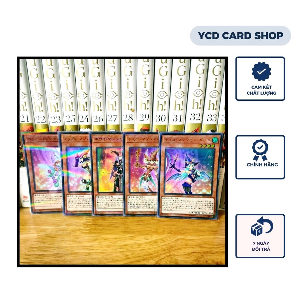 Thẻ bài Yugioh chính hãng Set 5 Dark magician Girl Trái Cây  - Super Parallel Rare