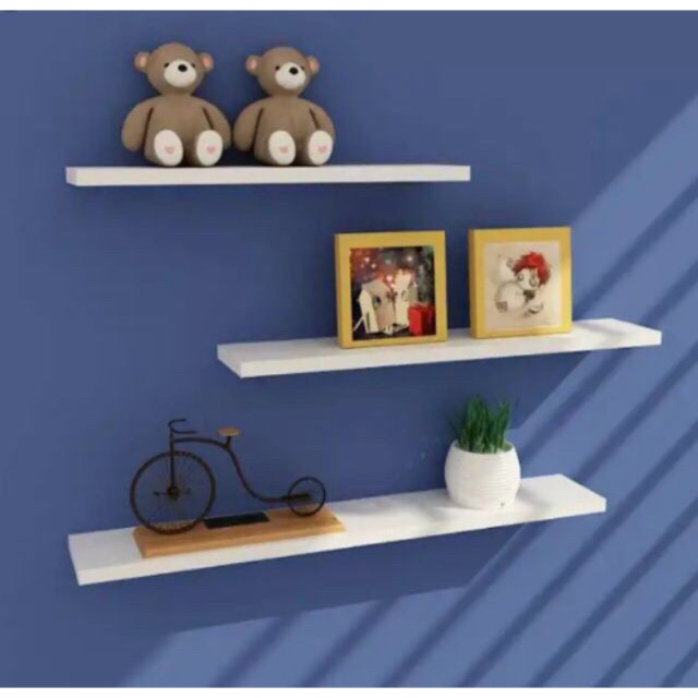 SET 3 THANH KỆ GỖ TREO TƯỜNG TRANG TRÍ- DECOR NGANG DÀI 60cmx sâu 12cm dày 1,8ly. Bảo hành 1 năm