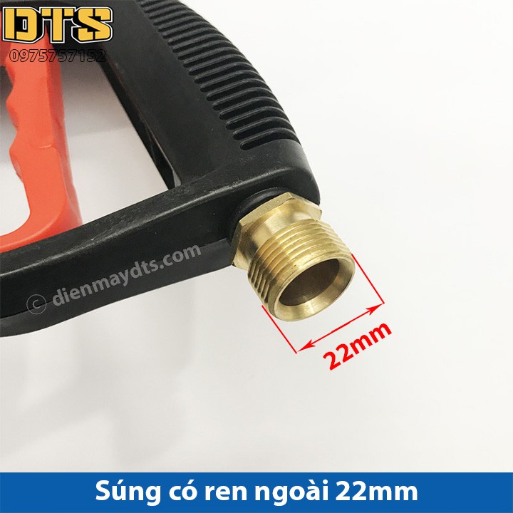 Bộ súng xịt DTS1 Ren ngoài 22mm và bình tạo bọt tuyết cho máy rửa xe áp lực cao, máy xịt rửa cao áp, máy rửa xe gia đình